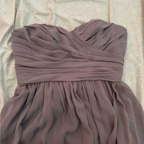 MONIQUE LHUILLIER Gray Strapless Bridesmaid Dress - Picture 3 of 4